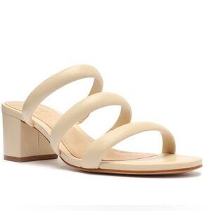 SCHUTZ - OLLY MID BLOCK NAPPA LEATHER SANDAL